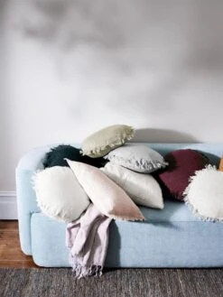 Vintage Linen Fringe Cushion - Storm -Best Home 2021 living setting 5 1 3