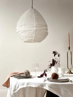 Fringed Linen Light Shade - Marshmallow -Best Home 2023 dining christmas 1 1