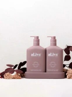 Raspberry Blossom & Juniper Wash & Lotion DUO + Tray -Best Home al ive raspberry blossom duo 4