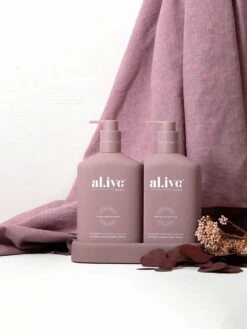 Raspberry Blossom & Juniper Wash & Lotion DUO + Tray -Best Home al ive raspberry blossom duo 5
