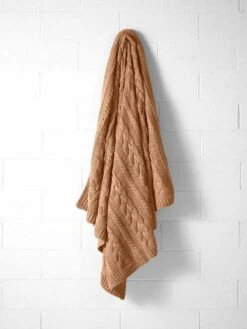Cable Knit Throw - Rosewood