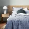 Chambray Coverlet - Denim 2 Chambray Coverlet - Denim -Best Home chambray fringe bedcover denim 1