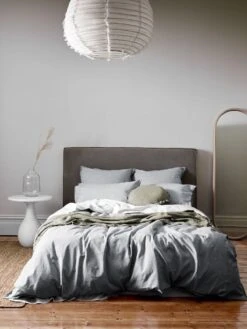 Fringed Linen Light Shade - Marshmallow -Best Home chambray fringe bedlinen dove 01 full