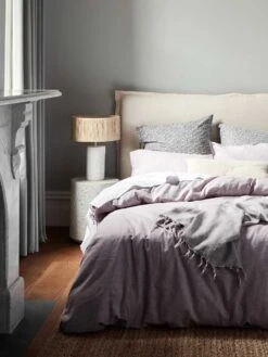 Chambray Fringe Standard Pillowcase - Lilac -Best Home chambray fringe bedlinen lilac 3