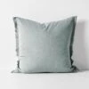 Chambray Fringe European Pillowcase - Mineral -Best Home chambray fringe euro mineral 1