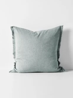 Chambray Fringe European Pillowcase - Mineral