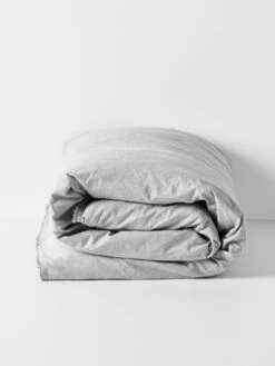 Chambray Fringe Quilt Cover - Dove -Best Home chambray fringe quilt cover dove