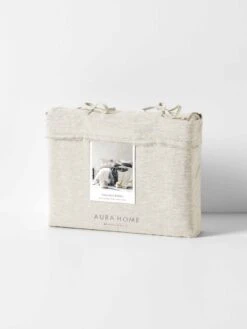 Chambray Fringe Quilt Cover - Natural -Best Home chambray fringe quilt cover packaging dove 1