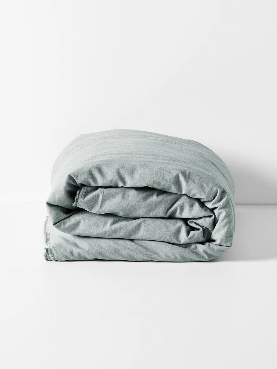 Chambray Fringe Quilt Cover - Mineral 5 Chambray Fringe Quilt Cover - Mineral - Image 3