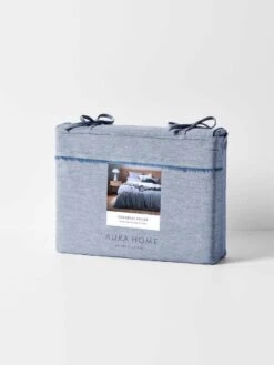 Chambray Fringe Quilt Cover - Denim -Best Home chambray fringe quiltcover packaging denim 2