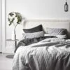 Chambray Quilted Quilt Cover - Dove -Best Home chambray quilted bedlinen dove 4