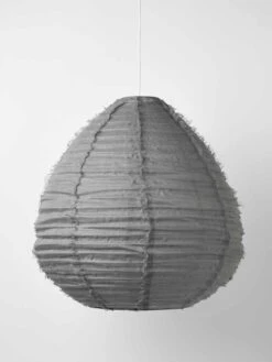 Cloud Fringed Pear Pendant - Smoke