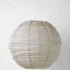 Cloud Fringed Round Pendant - Dove -Best Home cloud fringed linen pendant round dove