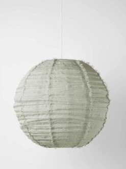 Cloud Fringed Round Pendant - Limestone