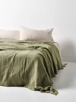 Crinkle Bed Cover - Elm