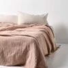 Crinkle Bed Cover - Pink Clay -Best Home crinkle bed throw pink clay