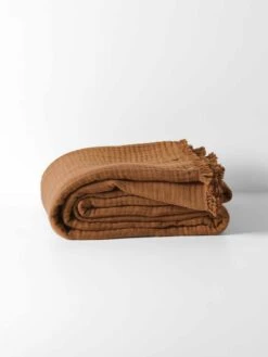 Crinkle Bed Cover - Pecan -Best Home crinkle throw pecan 1