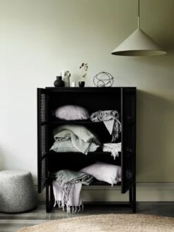 Vintage Linen Fringe Throw - Limestone -Best Home cushions throws lilac limestone cupboard 2