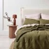 Emile Pure Linen Quilt Cover - Bronzed Olive -Best Home emile bed linen bronzed olive 3