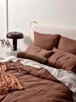 Emile Linen Standard Pillowcase - Clove -Best Home emile bed linen clove detail 4