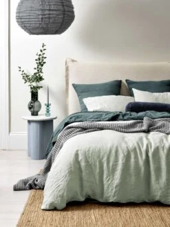 Emile Pure Linen European Pillowcase - Mineral -Best Home emile bed linen mineral 1