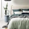 Emile Pure Linen Quilt Cover - Mineral -Best Home emile bed linen mineral 2