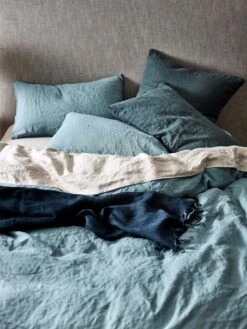 Emile Pure Linen Quilt Cover - Aegean Blue -Best Home emile bedlinen aegean 3 3 3