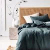 Emile Pure Linen Quilt Cover - Greystone -Best Home emile bedlinen greystone 1 3