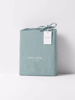 Emile Pure Linen Quilt Cover - Aegean Blue -Best Home emile packaging quilt cover aegean blue