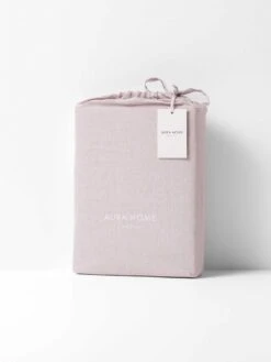 Emile Linen Flat Sheet - Burnished Lilac -Best Home emile packaging quilt cover burnished lilac 1 5