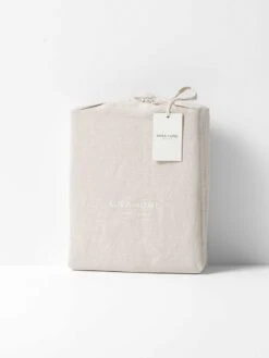 Emile Linen Fitted Sheet - Natural -Best Home emile packaging quilt cover natural 4