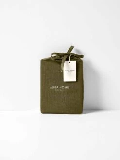 Emile Pure Linen European Pillowcase - Bronzed Olive -Best Home emile pure linen pillowcase bronzed olive packaging 1