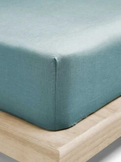 Emile Linen Fitted Sheet - Aegean Blue