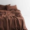 Emile Linen Flat Sheet - Clove -Best Home emile sheets clove 1 3