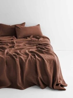 Emile Linen Flat Sheet - Clove