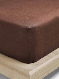 Emile Linen Fitted Sheet - Clove