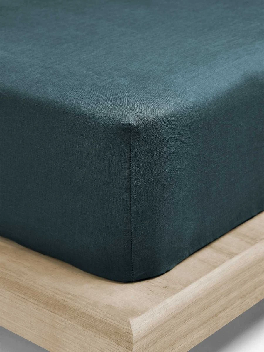 Emile Linen Fitted Sheet - Greystone 3 Emile Linen Fitted Sheet - Greystone