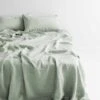 Emile Linen Flat Sheet - Mineral -Best Home emile sheets mineral 1
