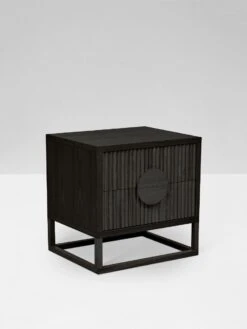 Benjamin Ripple Bedside Table - Black 7 Benjamin Ripple Bedside Table - Black -Best Home globe west benjamin bedside table ripple black 2