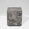 Rufus Block Square Marble Side Table - Grey Fleck Marble -Best Home globe west rufus block square marble side table 2