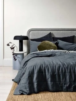 Halo Organic Coverlet - Steel