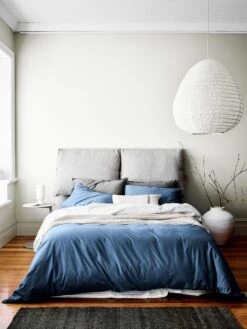 Halo Organic Cotton Standard Pillowcase - Bijou Blue -Best Home halo organic bedlinen bijou blue 3