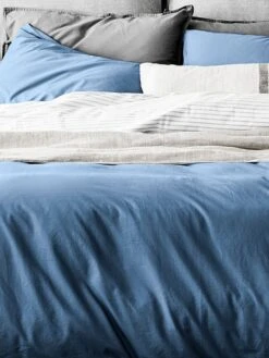 Halo Organic Cotton Quilt Cover - Bijou Blue -Best Home halo organic bedlinen bijou blue detail