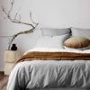 Halo Organic Cotton Quilt Cover - Pebble -Best Home halo organic cotton bedlinen pebble close 1