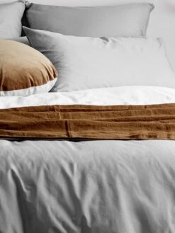 Halo Organic Cotton Quilt Cover - Pebble -Best Home halo organic cotton bedlinen pebble detail