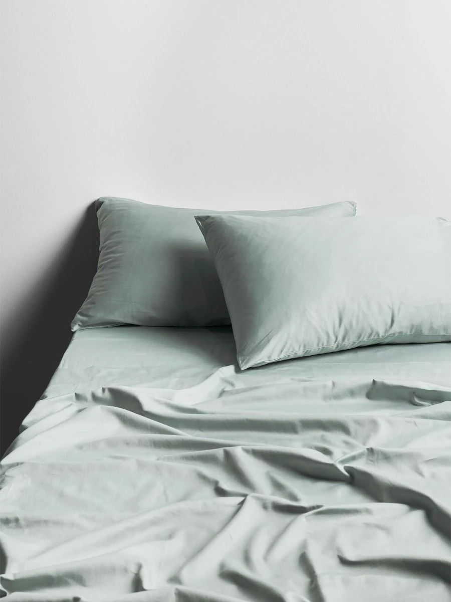 Halo Organic Sateen Sheet Set - Mist 3 Halo Organic Sateen Sheet Set - Mist