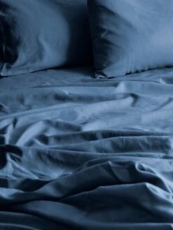Halo Organic Cotton Sheet Set - Bijou Blue -Best Home halo organic sheets bijou blue detail