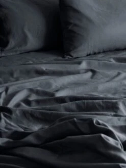 Halo Organic Cotton Sheet Set - Steel -Best Home halo organic sheets steel grey detail