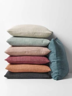Heavy Linen Cushion - Mist -Best Home heavy linen cushion 55cm stack1
