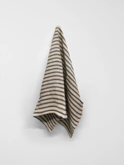 Heirloom Stripe Tea Towel - Charcoal